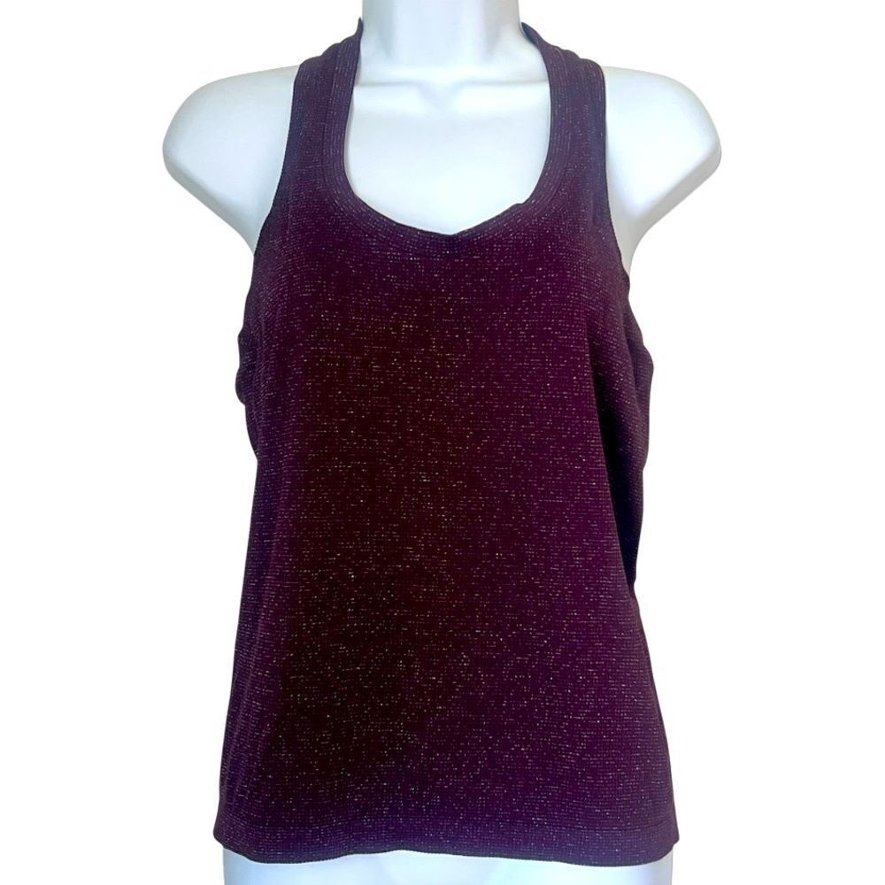 Athleta Women’s Cranberry Metallic Momentum Seamless Athletic YogaTankTop Sz S